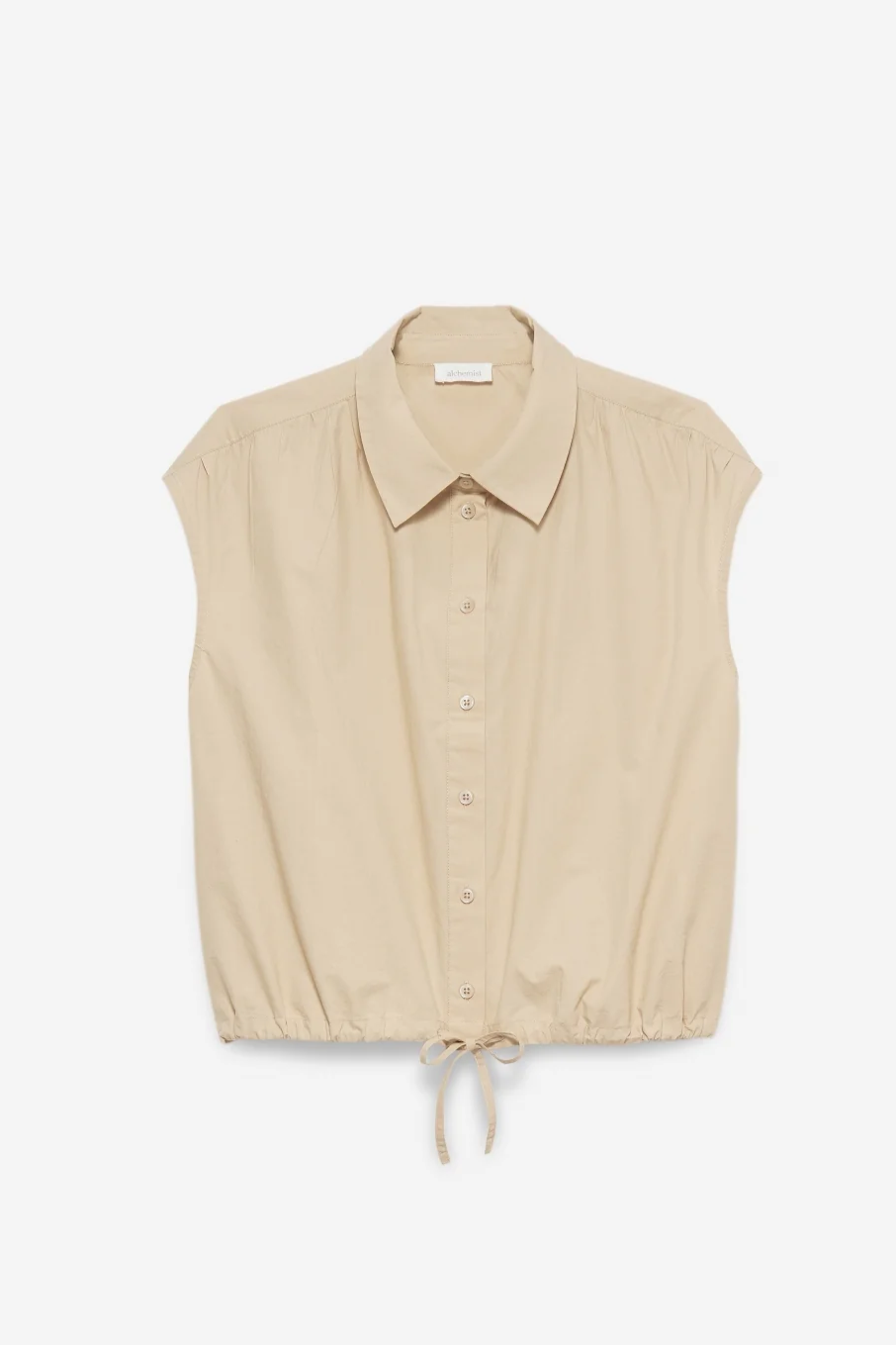 Image of Alchemist dames vegan Blouse Flora Oc Zandbeige