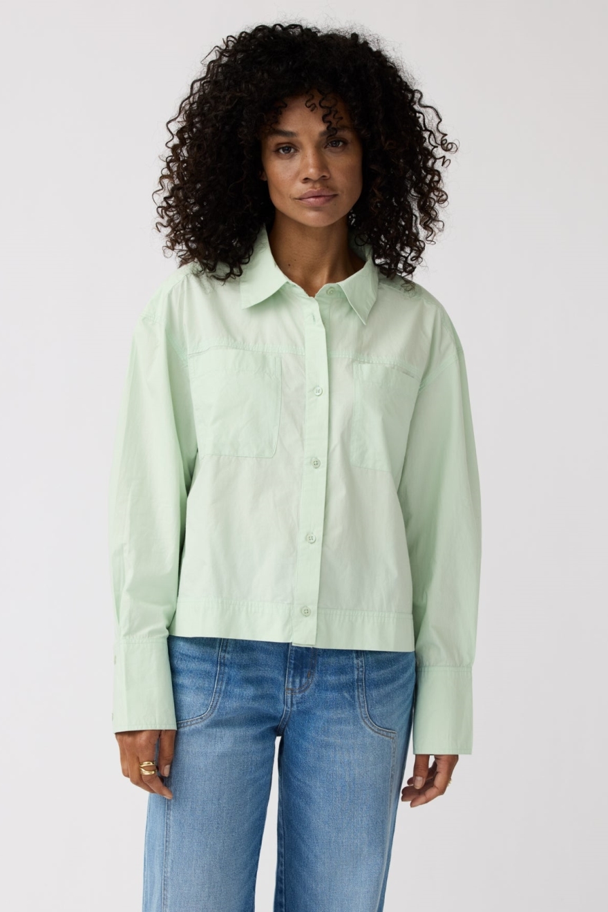 Image of Alchemist dames vegan Blouse Loes Celadongroen