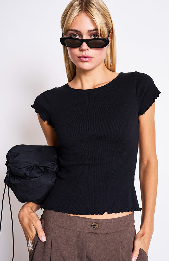 Image of JAN 'N JUNE dames vegan T-Shirt Ren Zwart