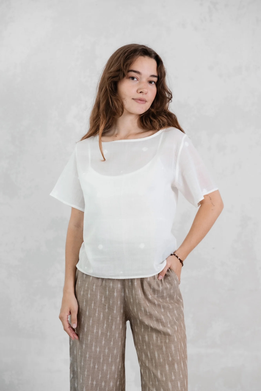 Image of Jyoti Fair Works dames vegan Shirt Sarala Bhuti Wit