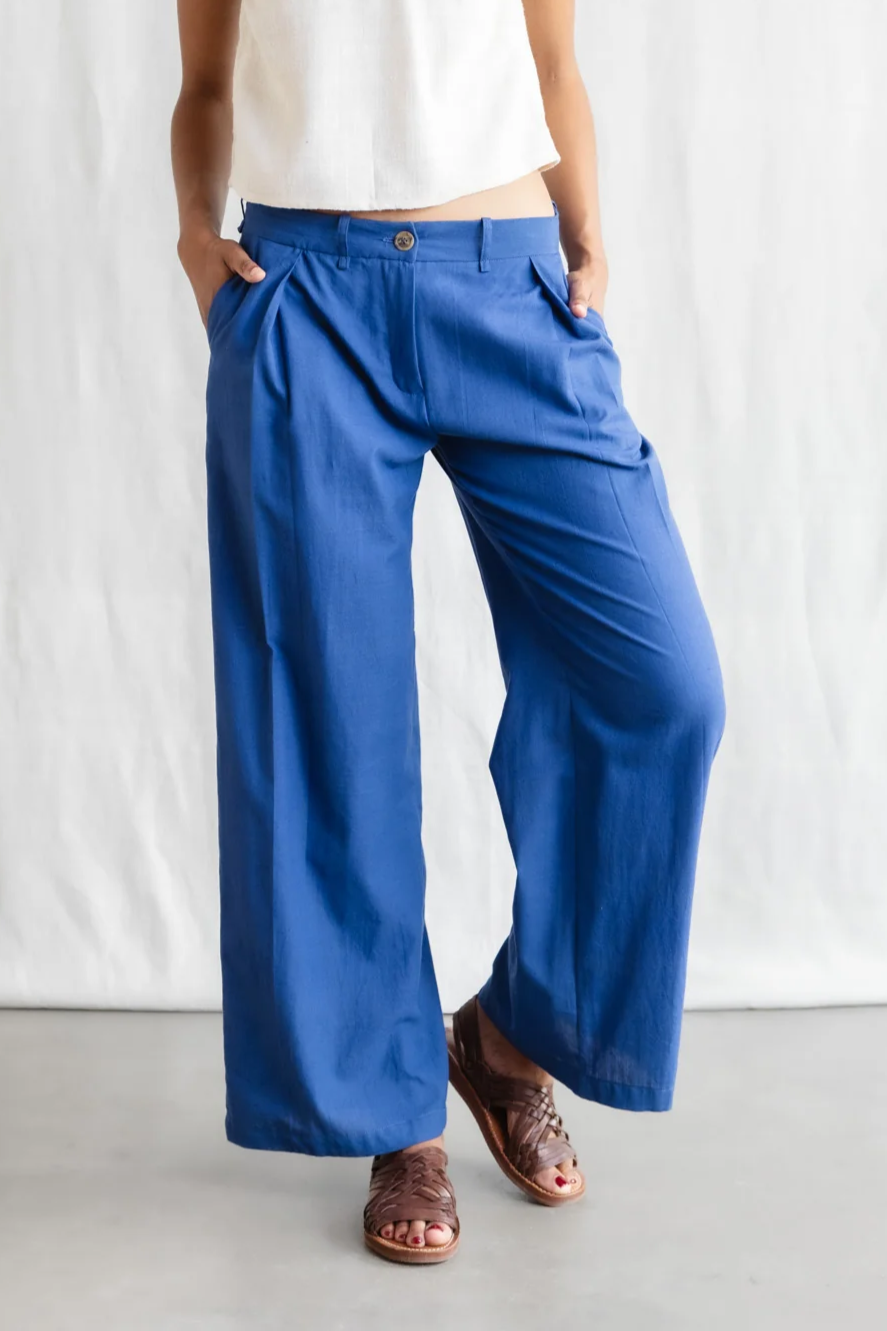 Image of Jyoti Fair Works dames vegan Broek Meghana Kobaltblauw