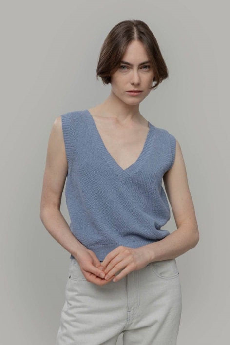 Image of RifÃ² dames vegan Top Elodie Blauw