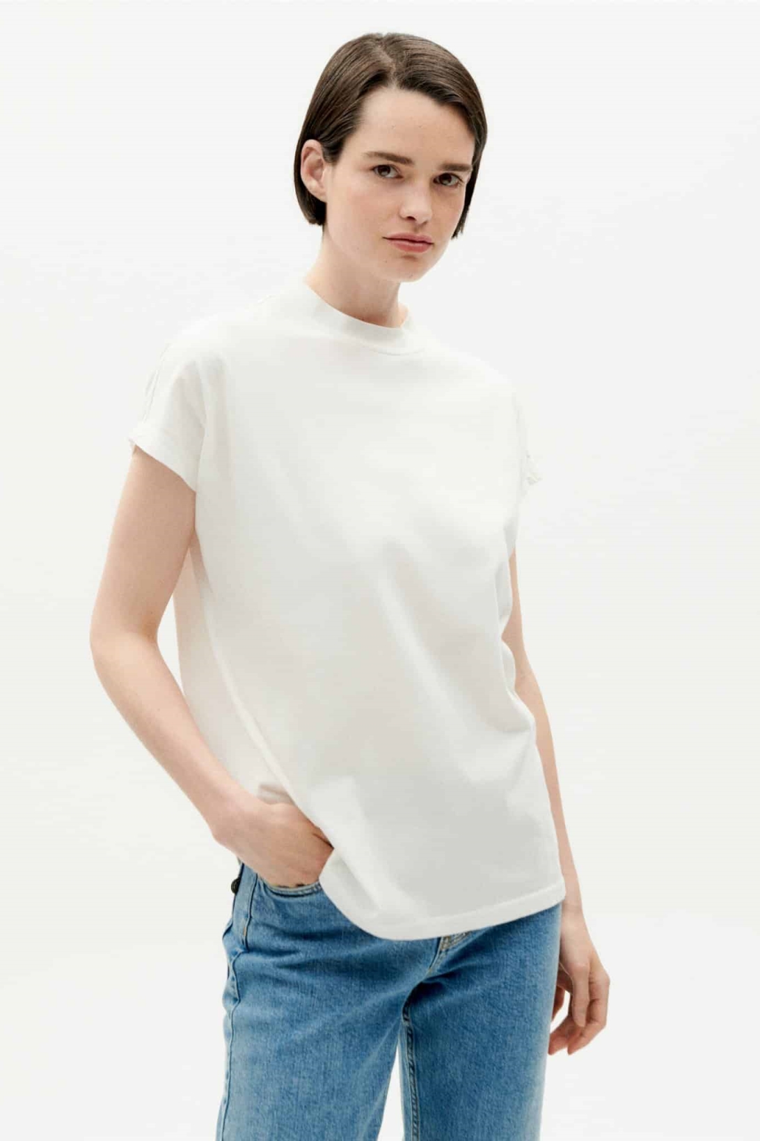 Thinking MU womens vegan T-Shirt Volta White