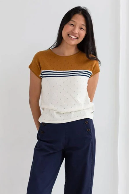 Image of TWOTHIRDS dames vegan Top Mariolu Ecru Mosterd