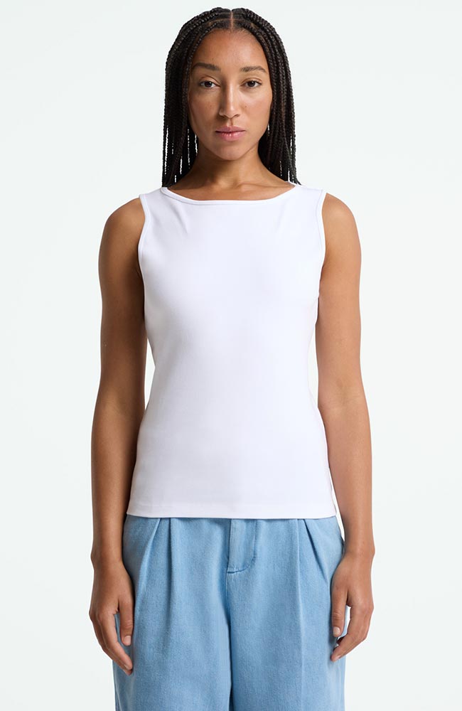 Kings of Indigo womens vegan Tank Top Artemisia White