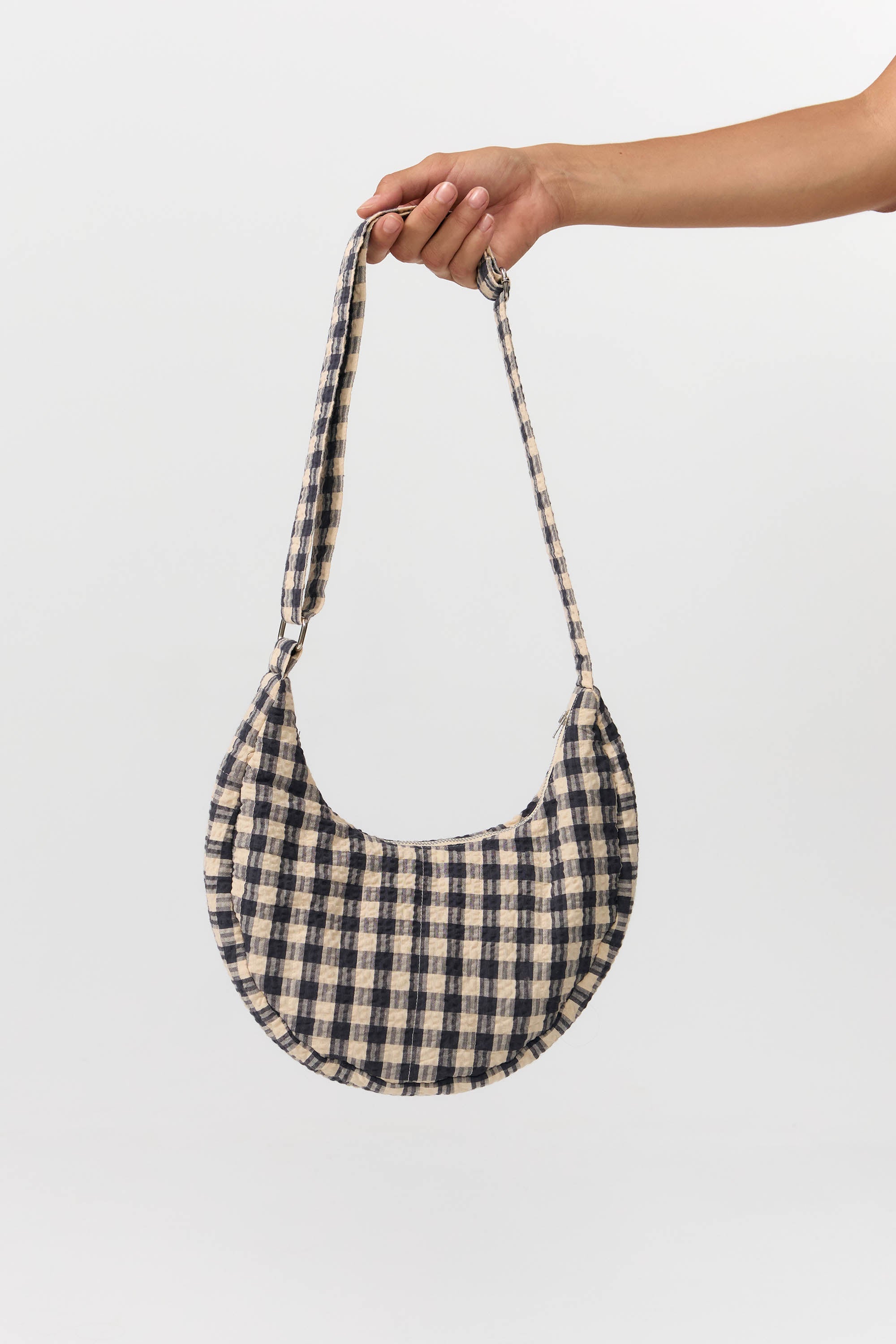Image of SUITE13LAB dames vegan Moonbag Janno Check Grijs