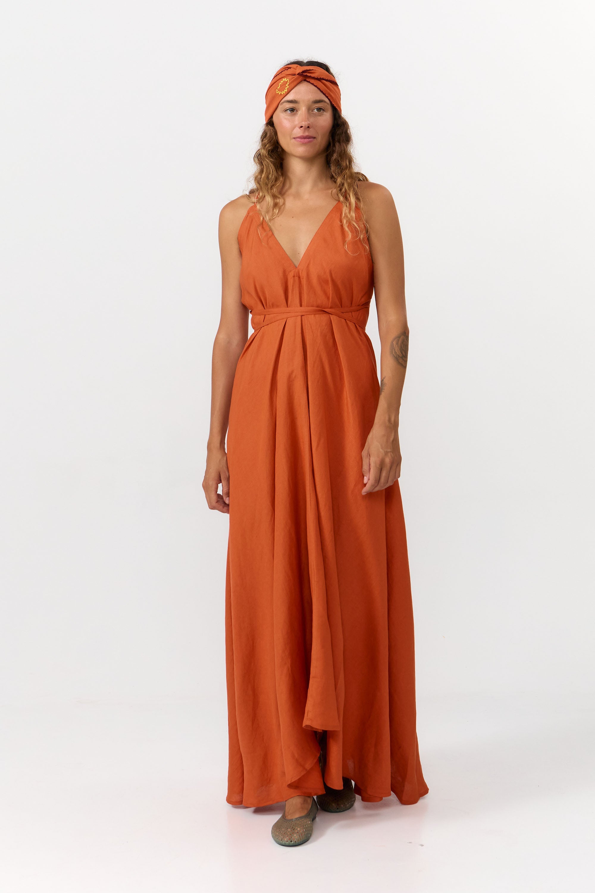 Image of SUITE13LAB dames vegan Jurk Mp Lange Henna