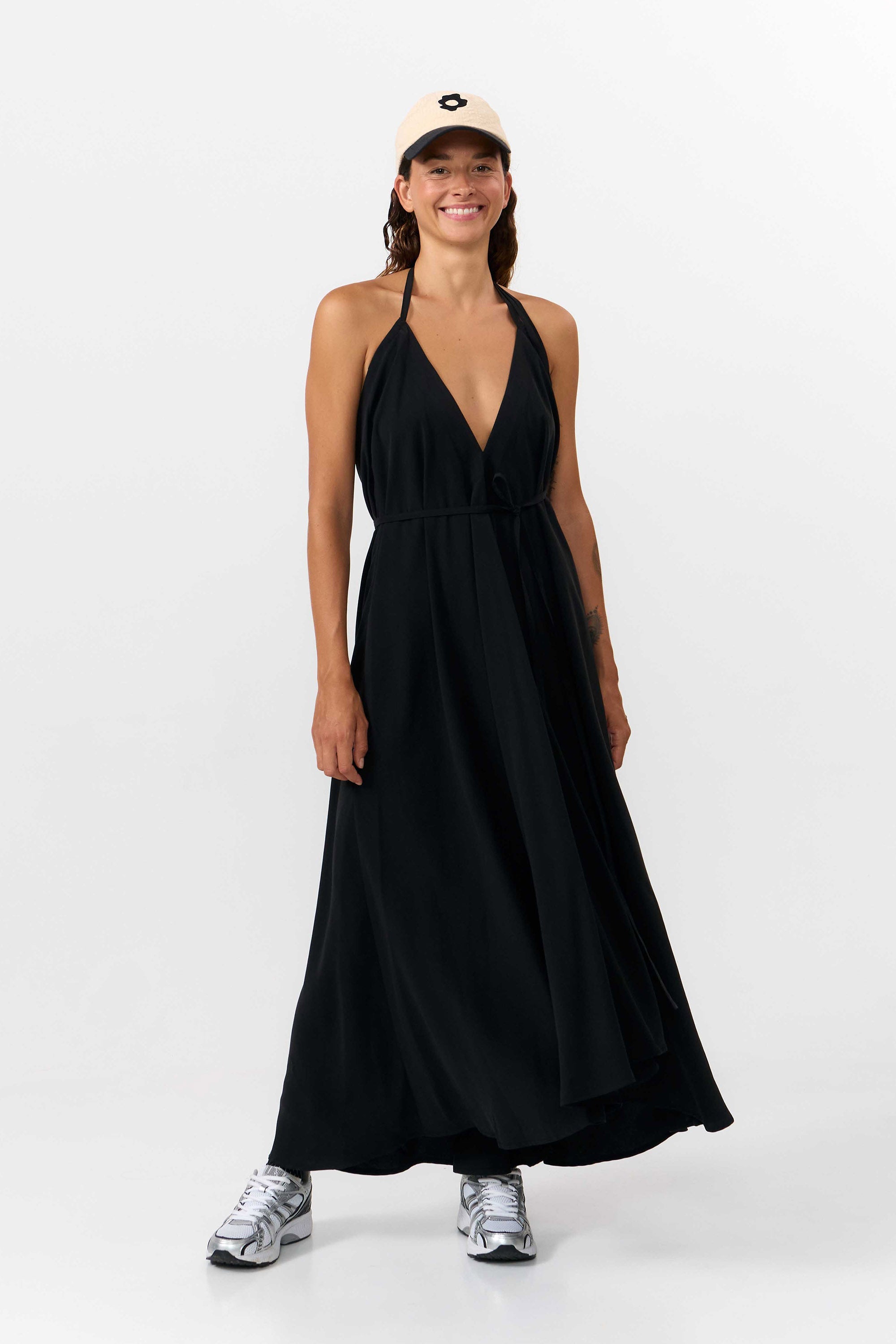 Image of SUITE13LAB dames vegan Jurk Mp Lang Zwart