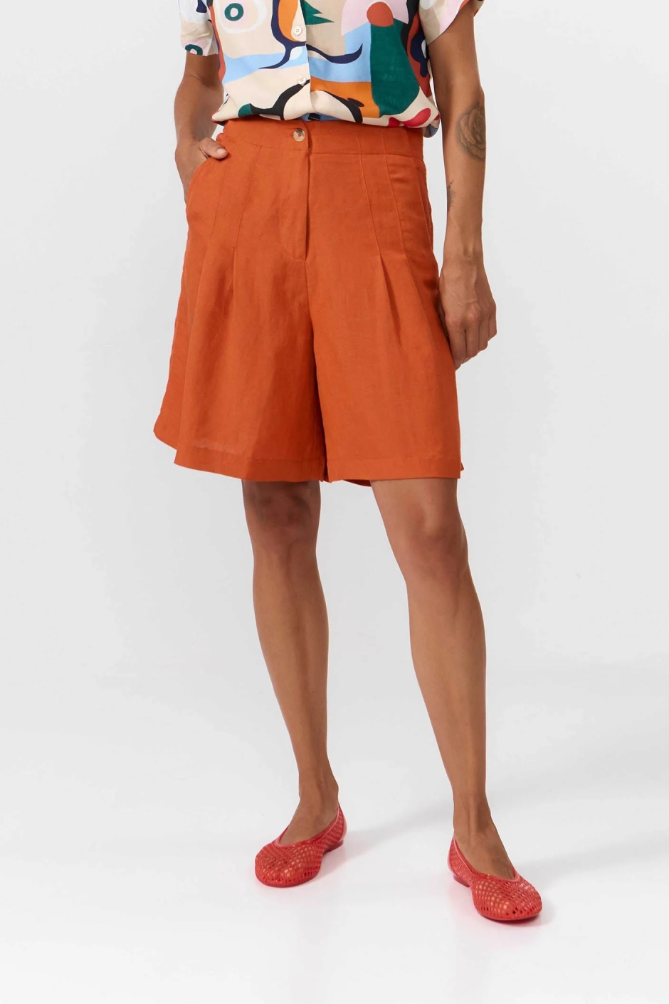 Image of SUITE13LAB dames vegan Bermuda Shorts Salor Henna
