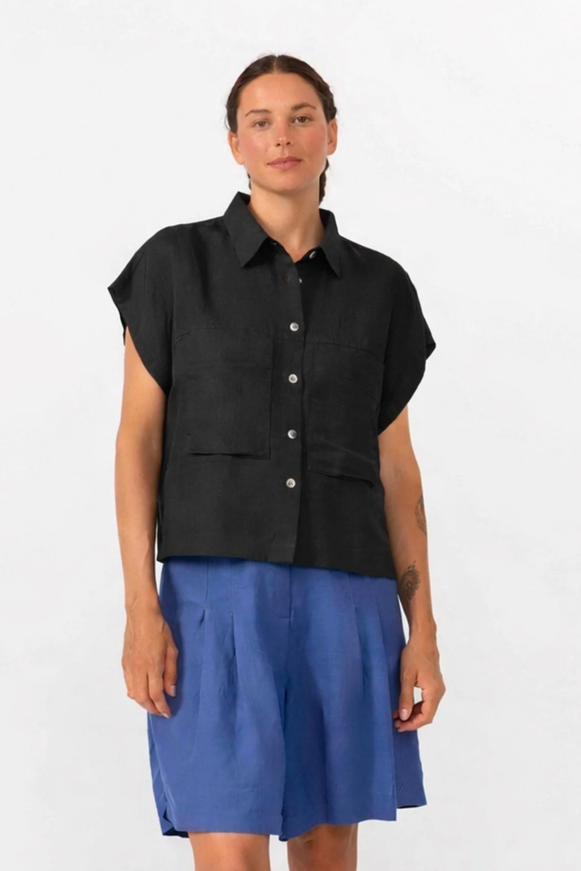 Image of SUITE13LAB dames vegan Overhemd Amur Zwart
