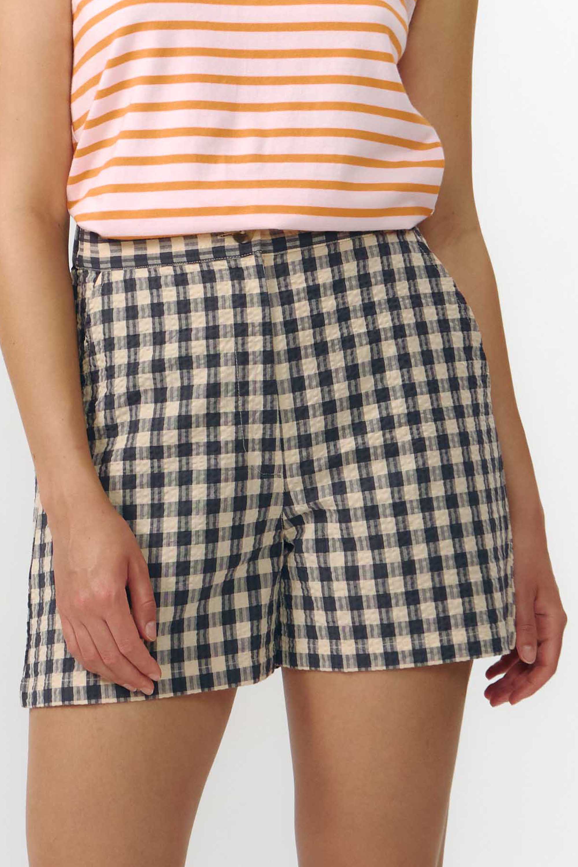 Image of SUITE13LAB dames vegan Shorts Genil Check Grijs