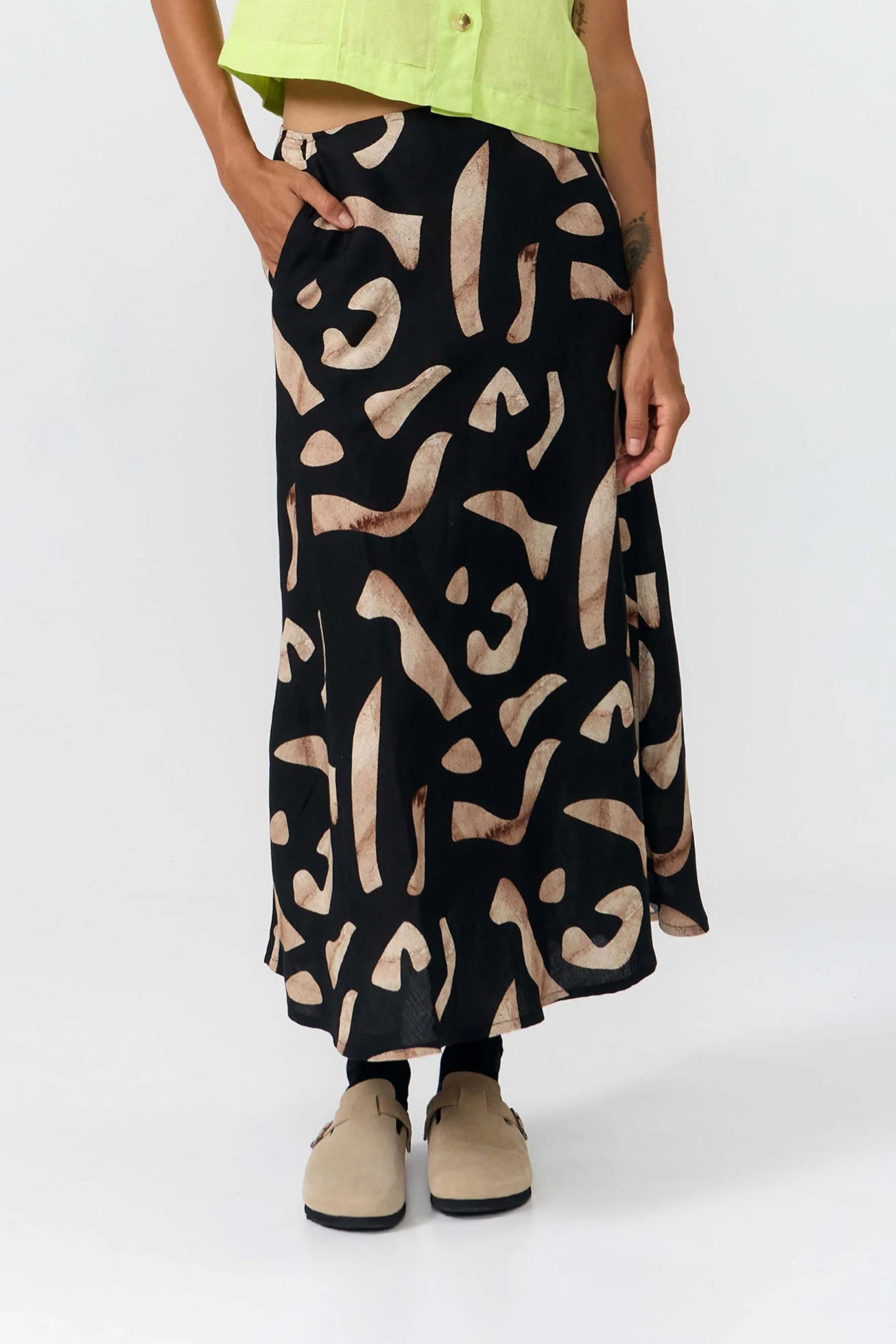 Image of SUITE13LAB dames vegan Rok Belen Met Print En Steentjes, Zwart