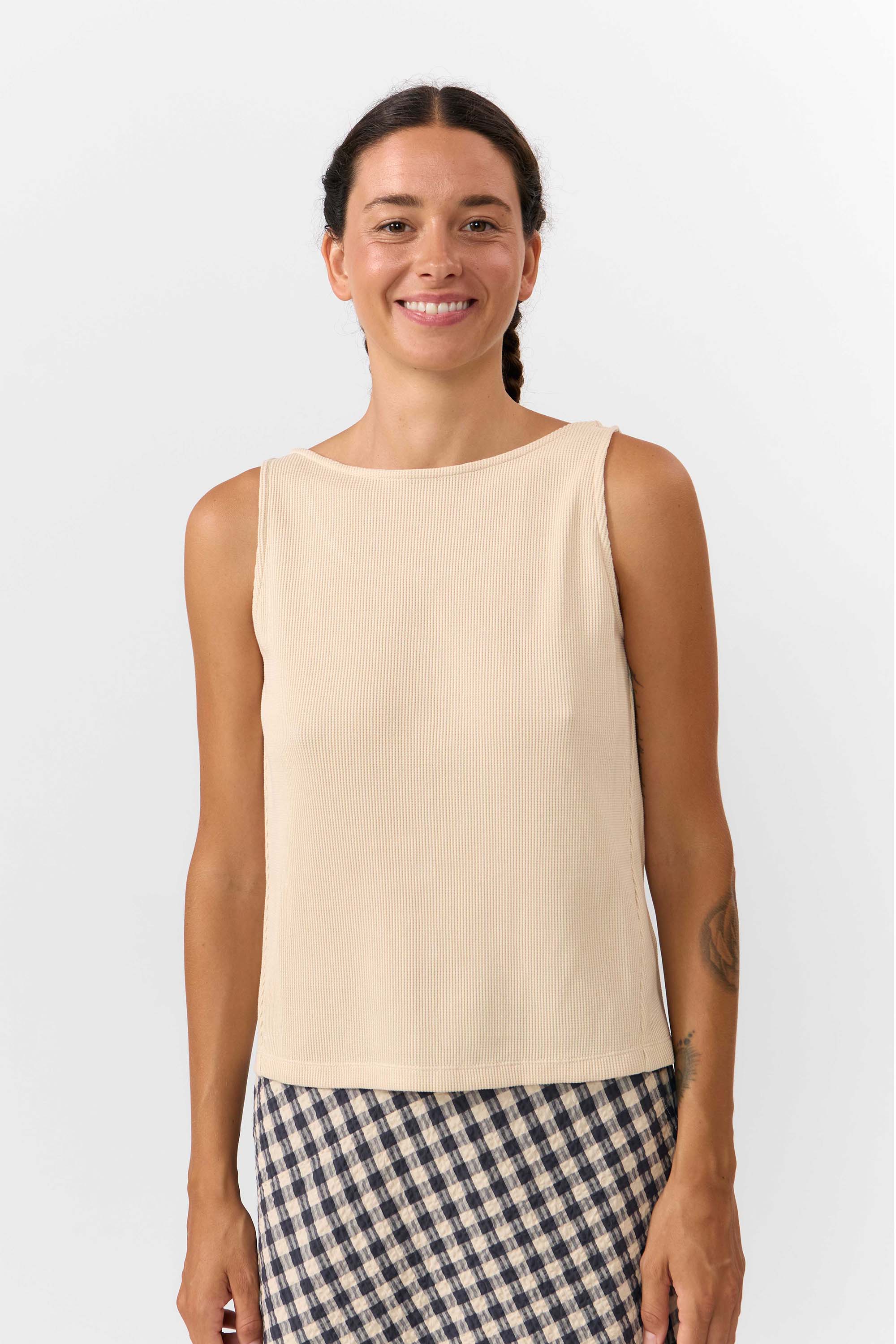 SUITE13LAB womens vegan Top Nogales Tapioca Beige