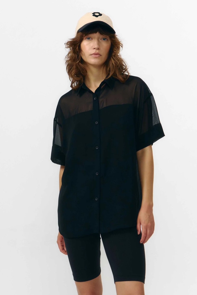 Image of SUITE13LAB dames vegan Shirt Minab Schiffon Zwart