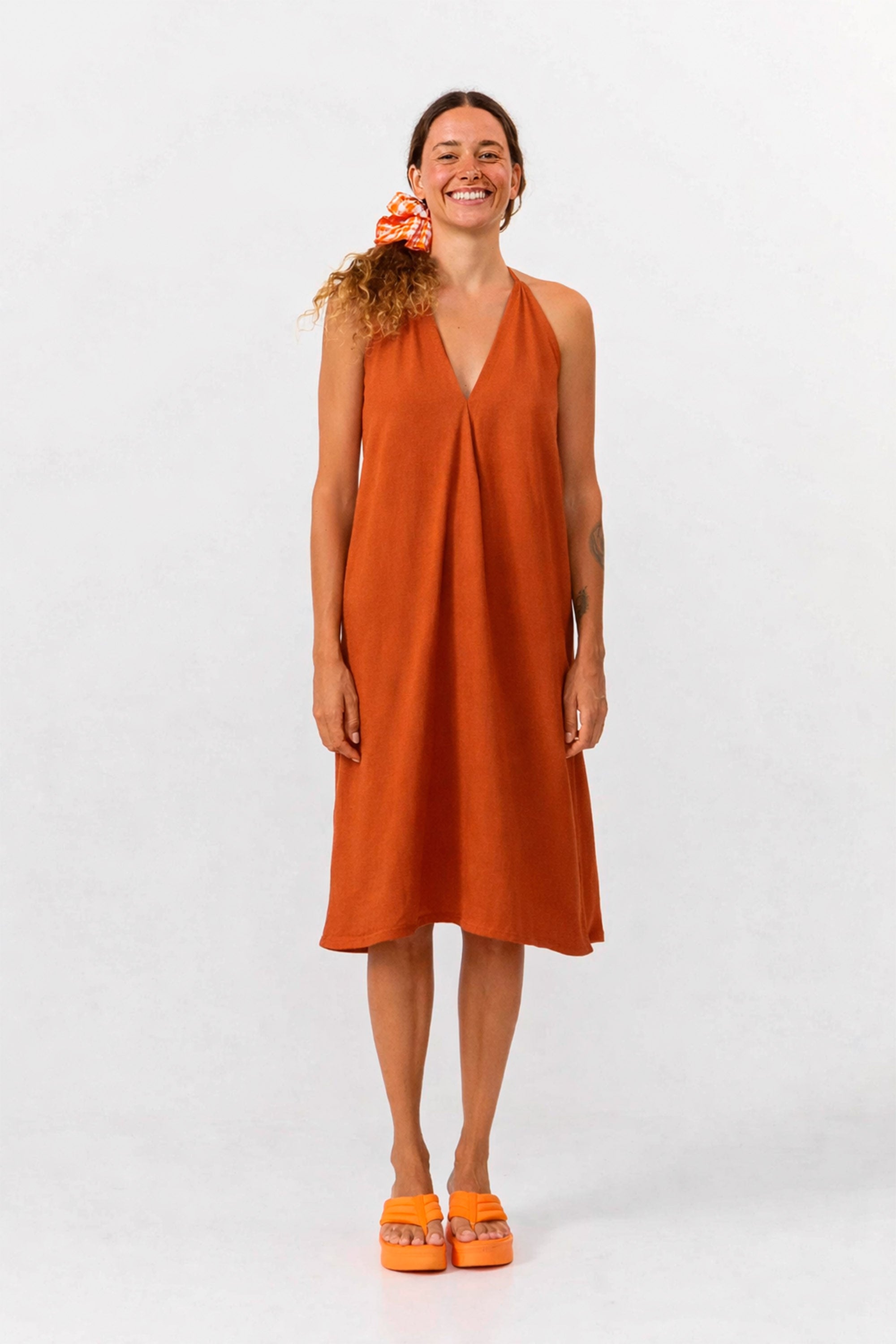 Image of SUITE13LAB dames vegan Jurk Mp Kort Henna