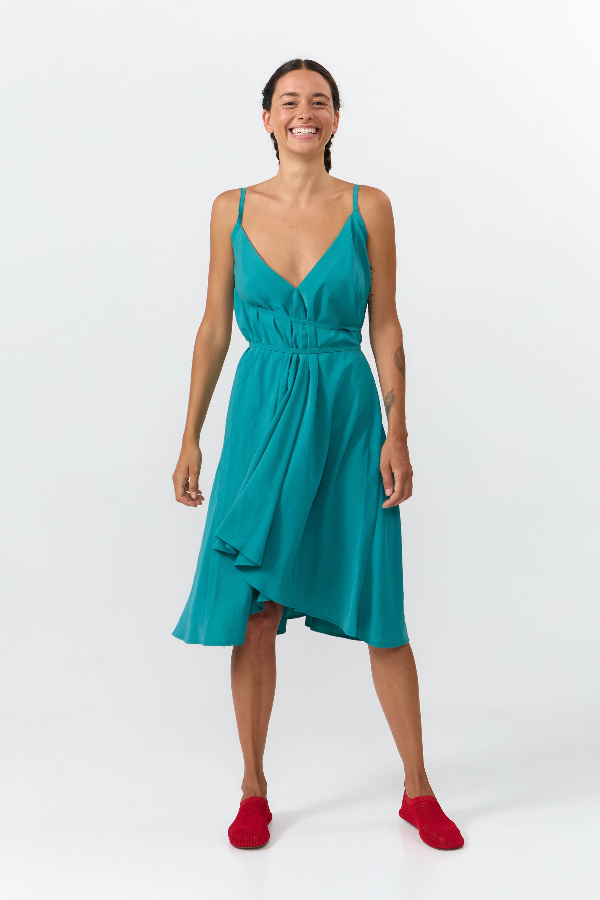 Image of SUITE13LAB dames vegan Jurk Mp Kort Teal