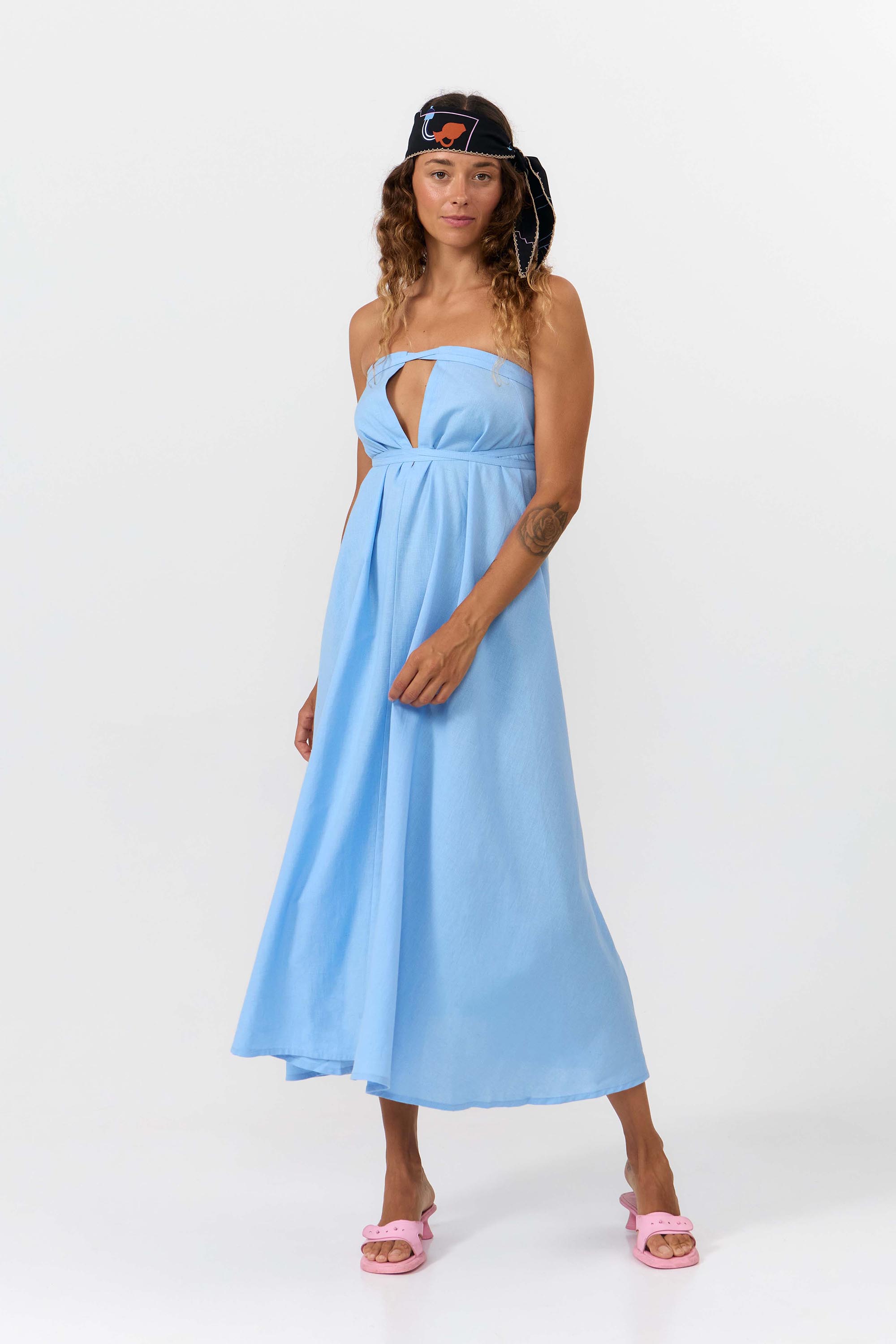 Image of SUITE13LAB dames vegan Jurk Mp Midi Lichtblauw