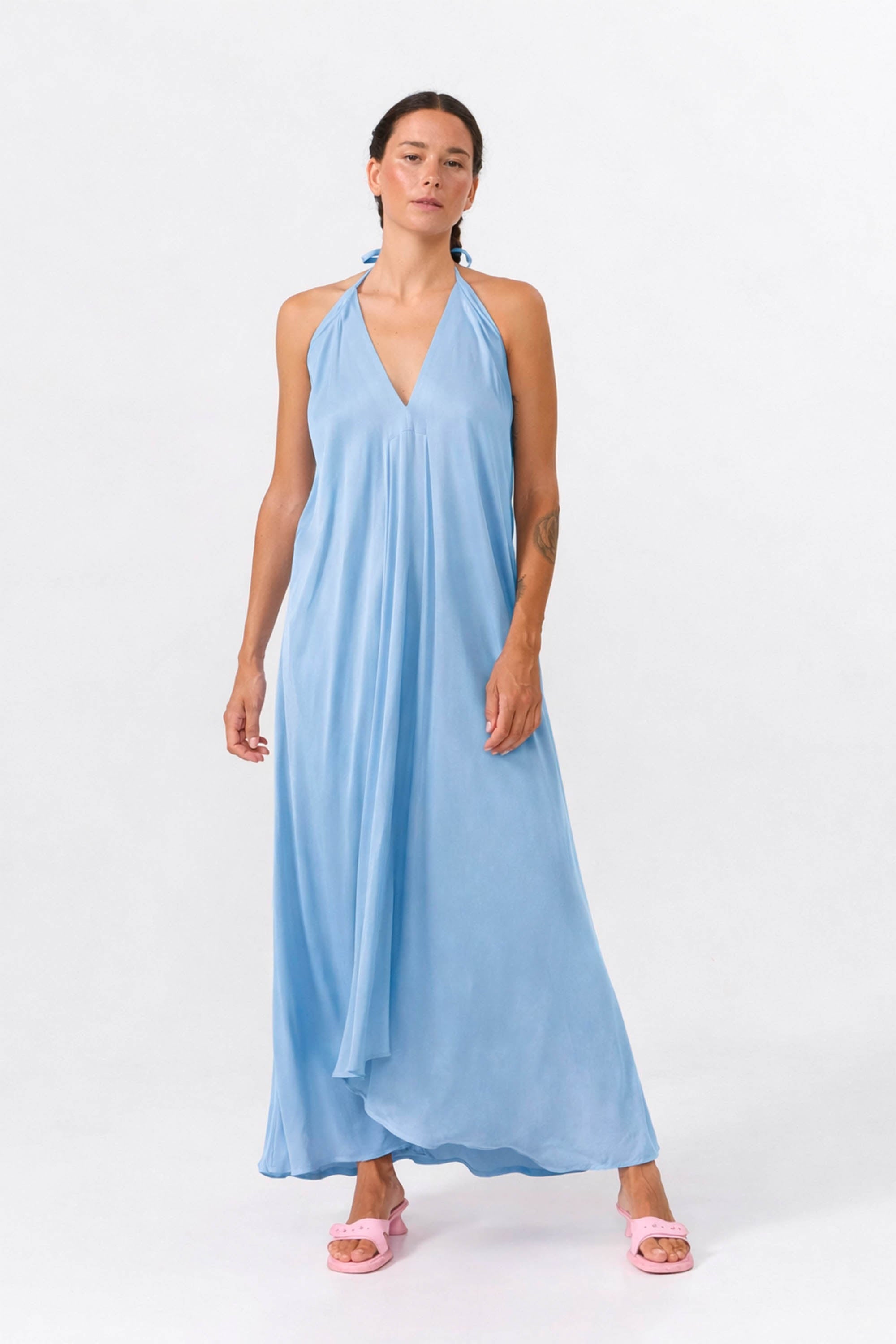 Image of SUITE13LAB dames vegan Jurk Mp Lang Lichtblauw