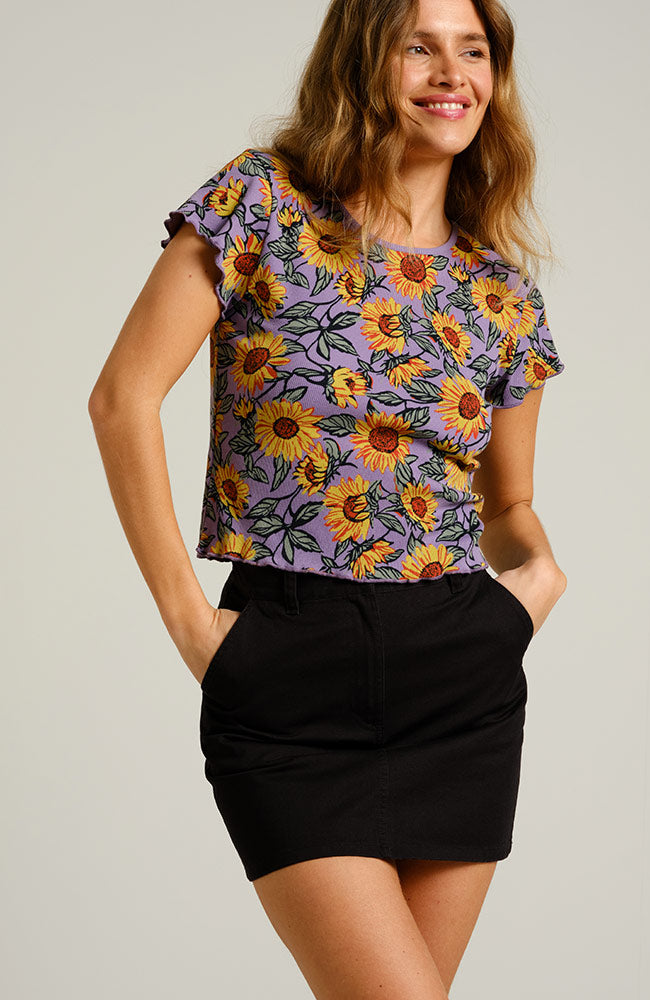 DEDICATED womens vegan Top Rib Sunflower Purple