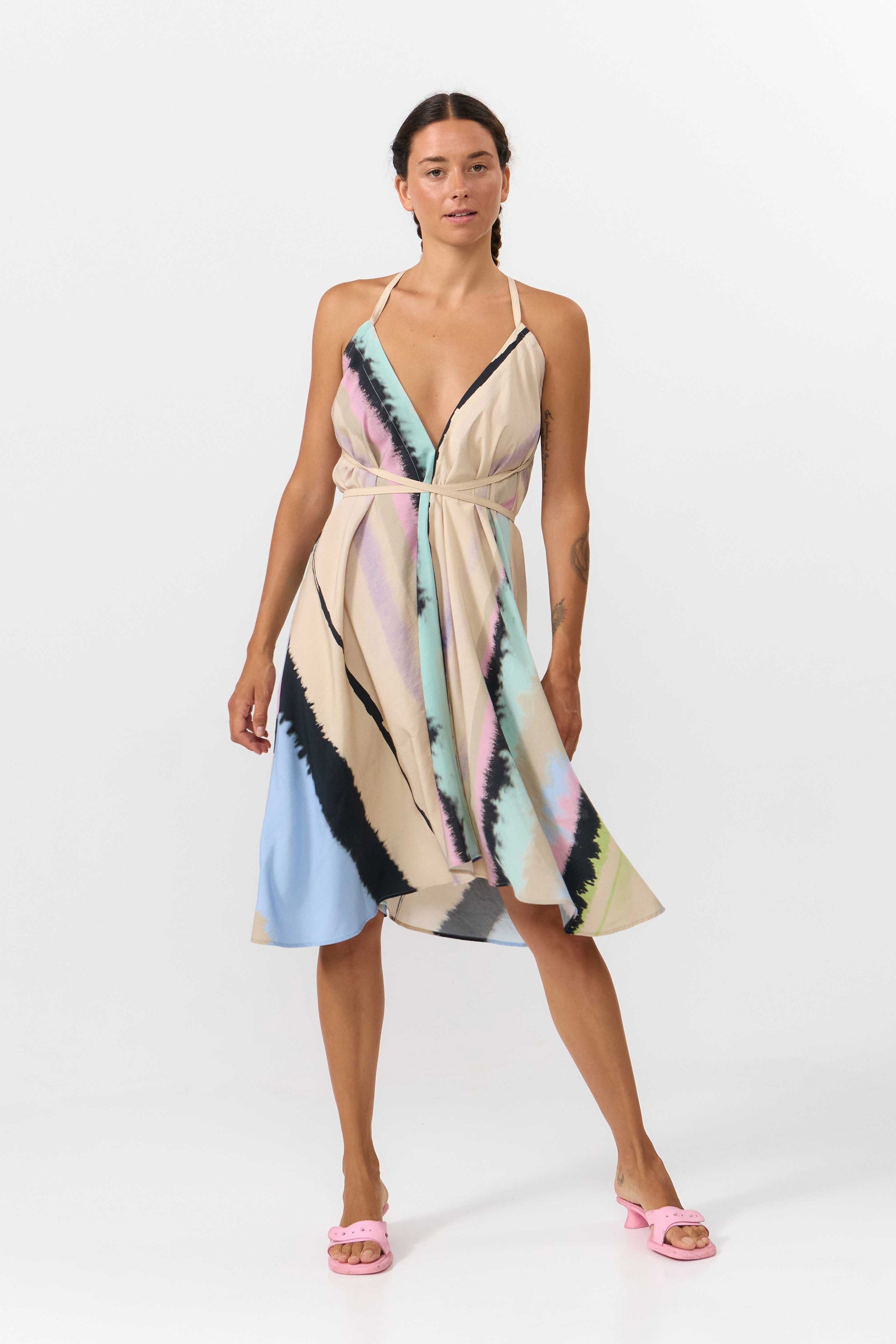SUITE13LAB Damen vegan Kleid Mp Short Print Ones Multicolour