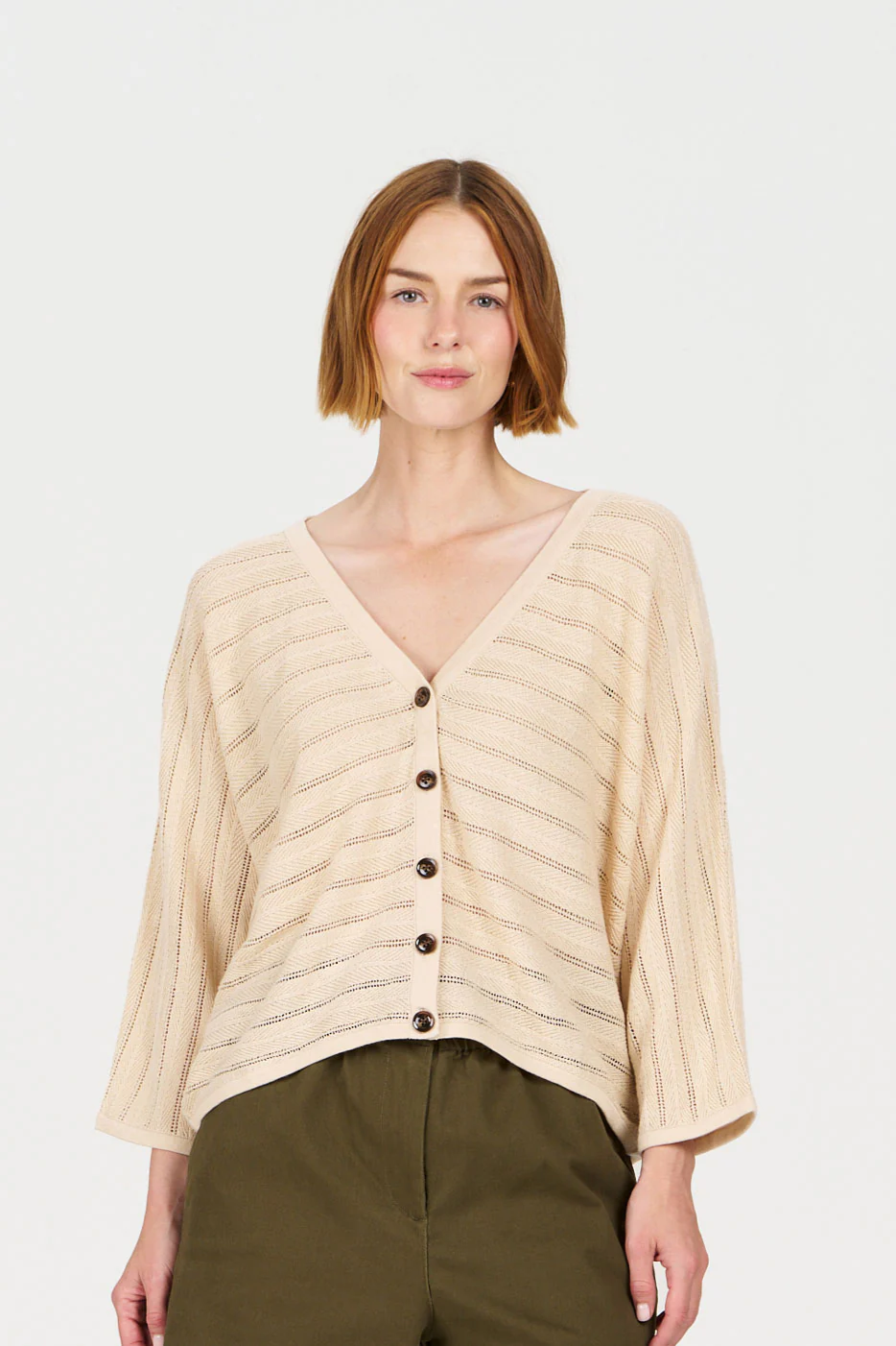 KOMODO Damen vegan Pullover Mali Batwing Sand