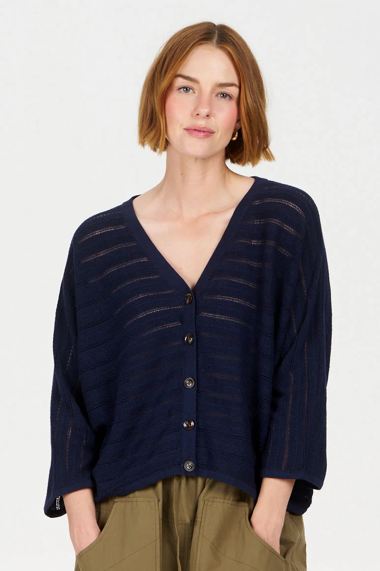 KOMODO Damen vegan Pullover Mali Batwing Navy