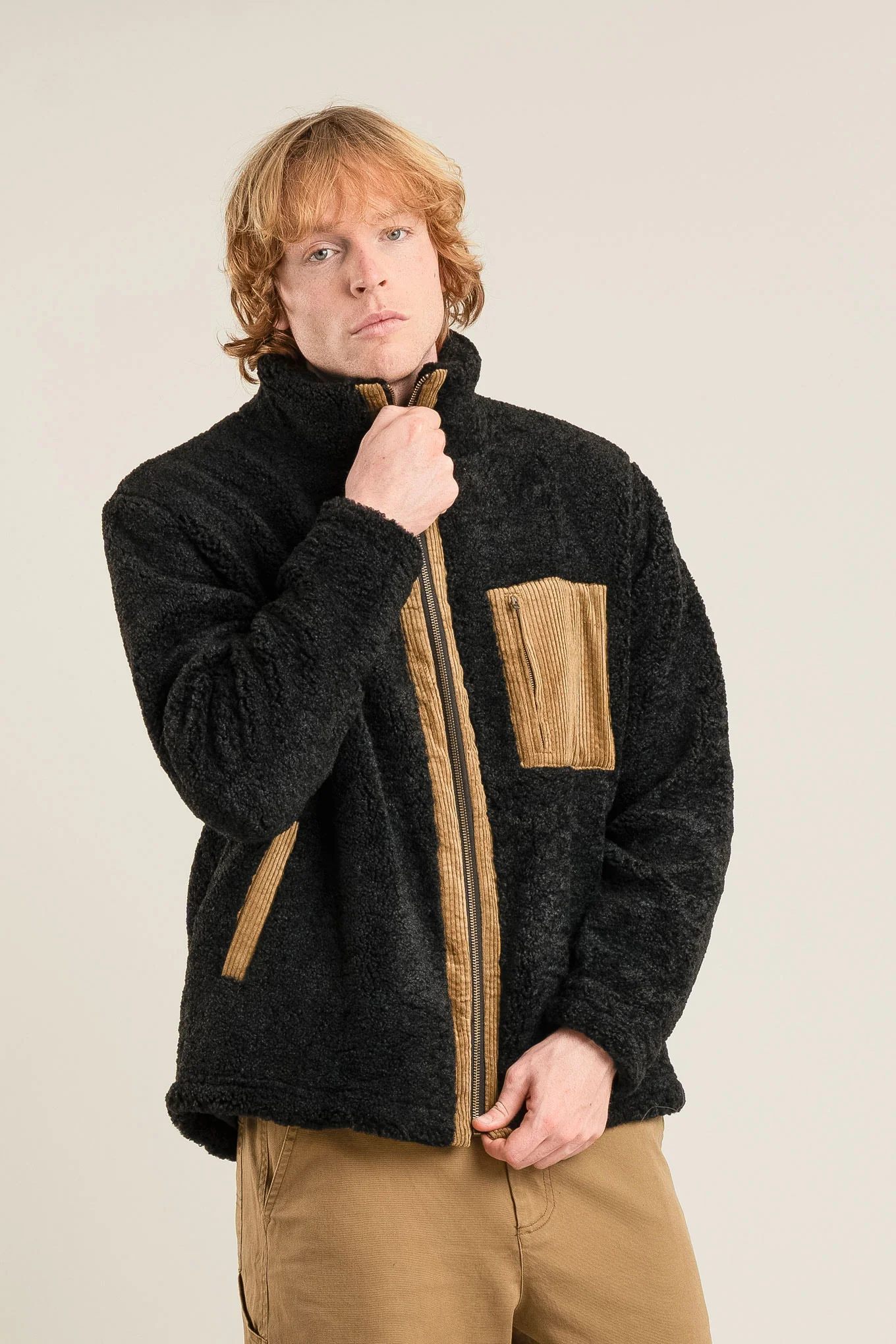 KOMODO Herren vegan Jacke Drew Fleece Schwarz