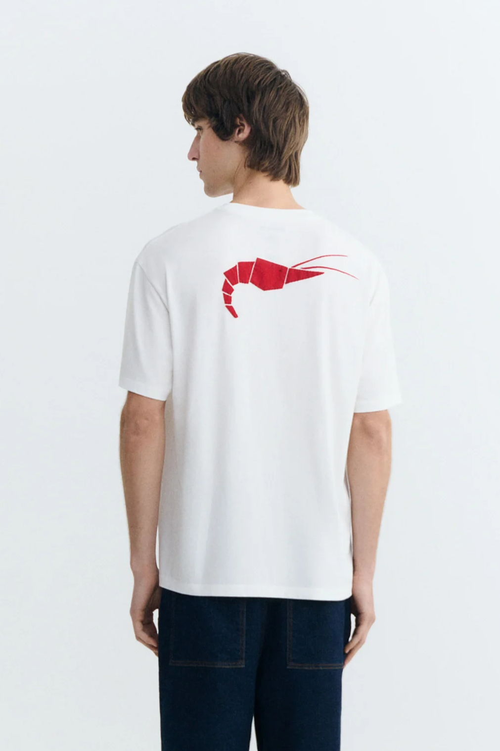 Thinking mu Herren vegan T-Shirt Aaron Patched Lobster R&Atilde;&frac14;cken Wei&Atilde;Ÿ