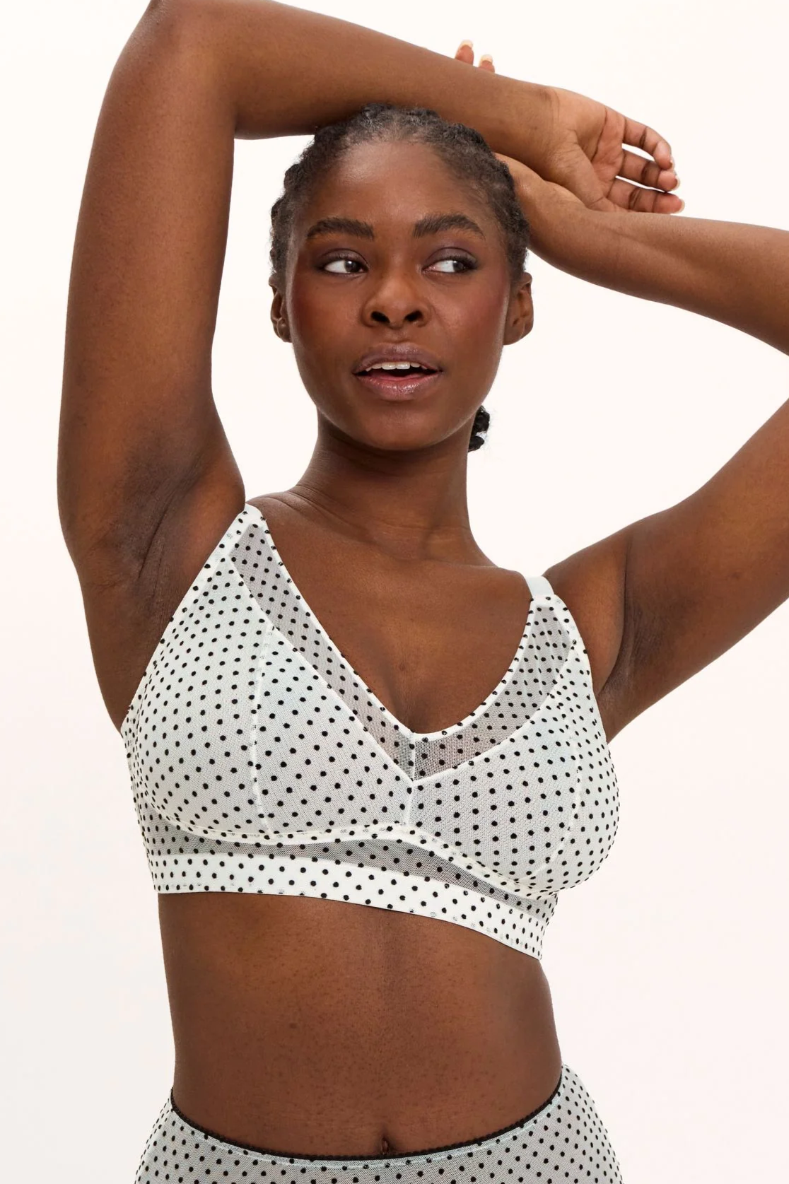 Image of Understatement dames vegan Bh Met Mesh Ondersteuning Crème/Zwart