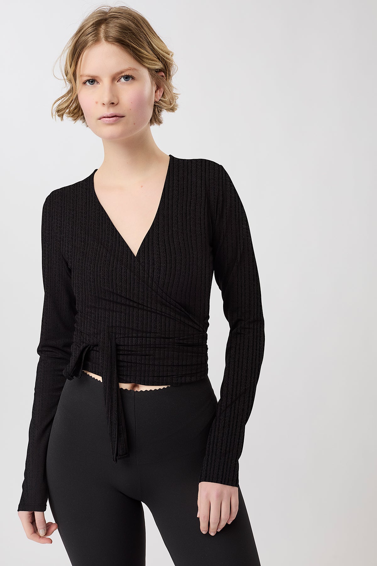 Mandala Damen vegan Wrap Top Ballett Schwarz