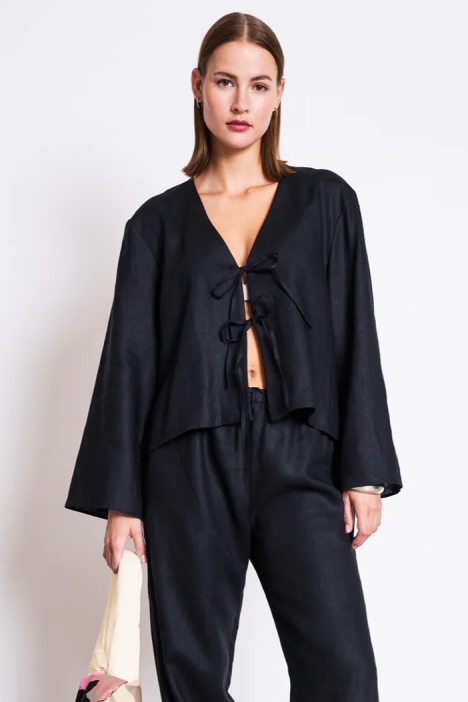 JAN N JUNE JAN 'N JUNE Damen vegan Bluse Skagen Schwarz
