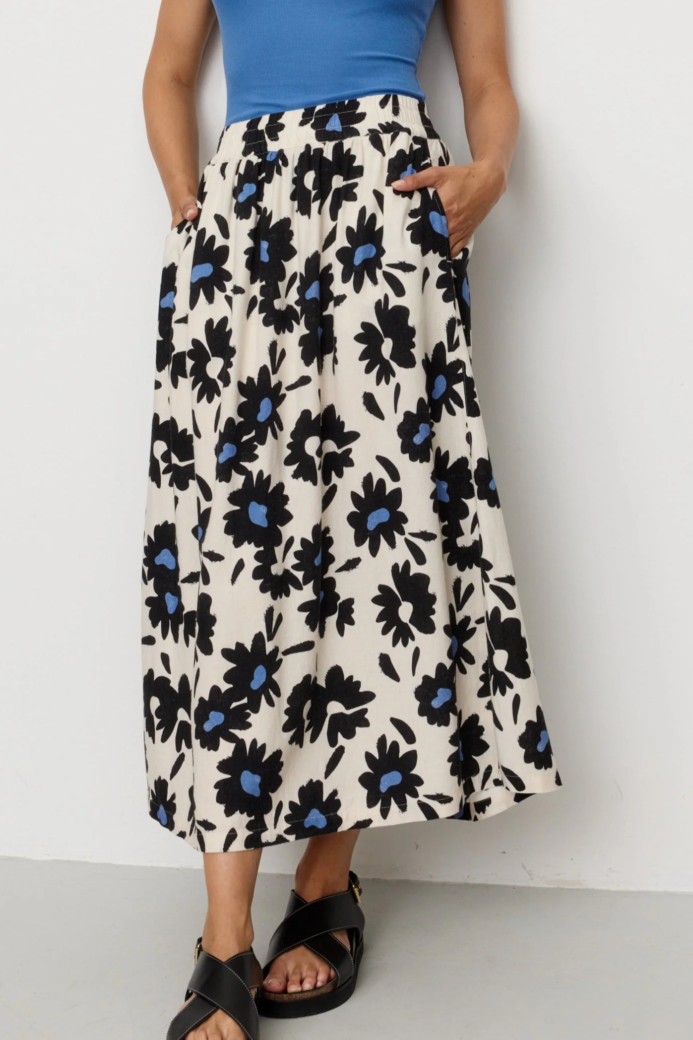Image of Recolution dames vegan Rok Venkelbloem Elektrisch Blauw