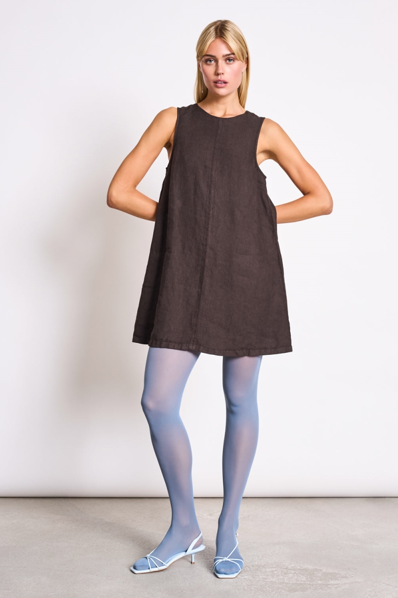 JAN N JUNE JAN 'N JUNE Damen vegan Kleid Salvia Schlammbraun