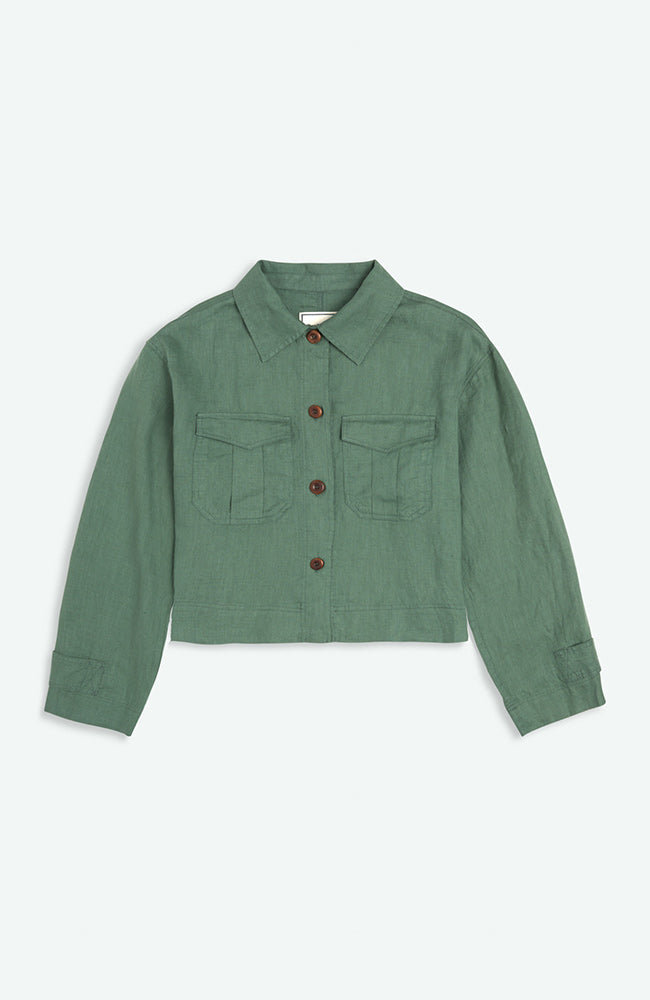 Kings of Indigo Damen vegan Jacke Riona Dunkelwaldgrün