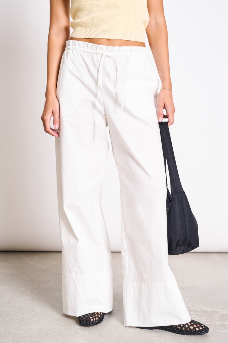 JAN N JUNE JAN 'N JUNE Damen vegan Hose Drawstring Wide Kiva Wei&Atilde;Ÿ