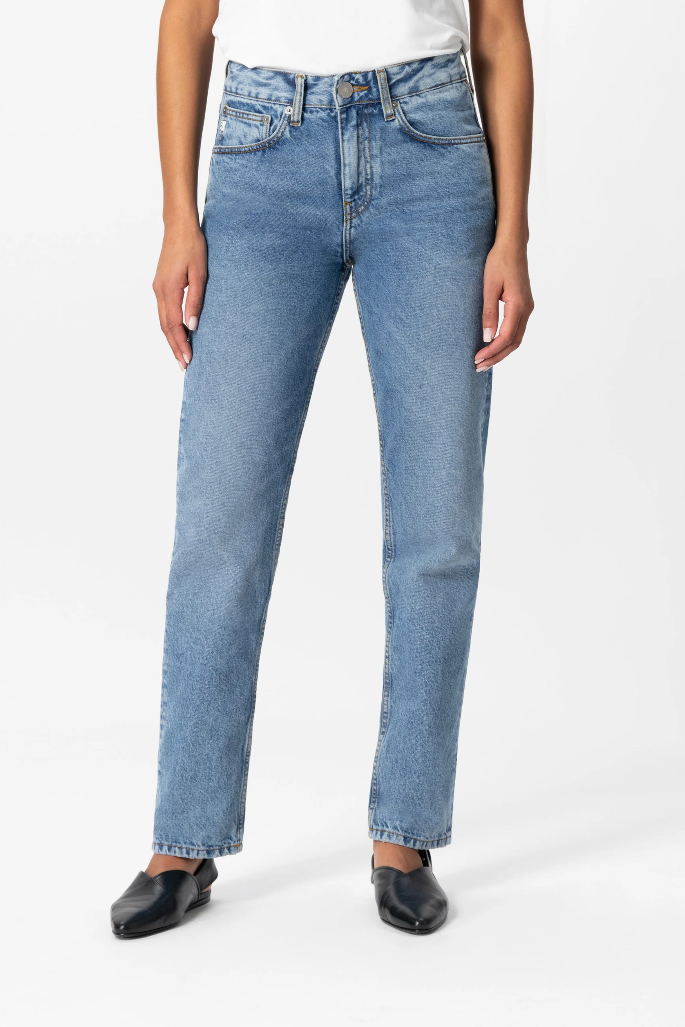 MUD Jeans Damen vegan Jeans Easy Go Stone Vintage