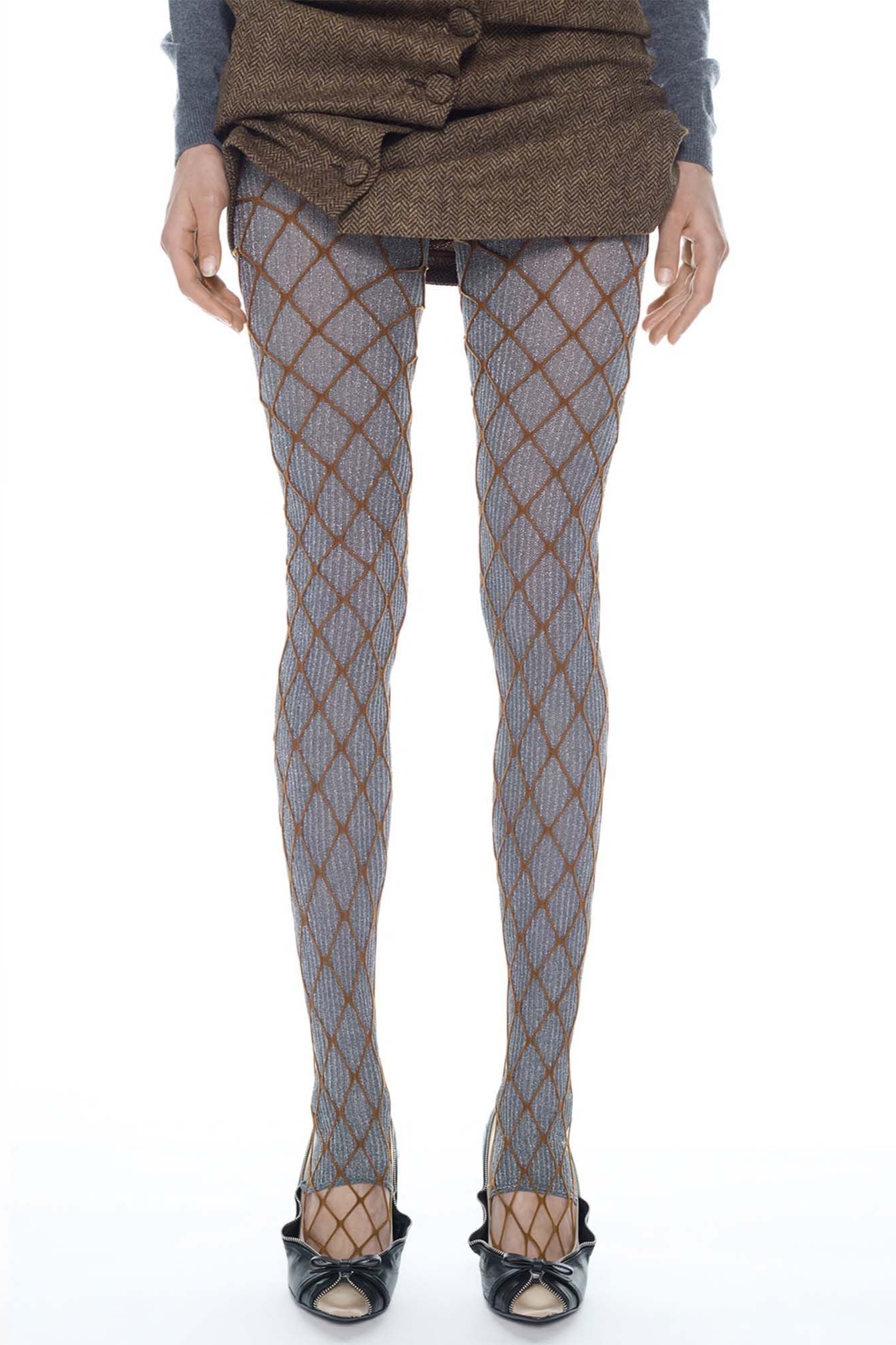 Swedish Stockings Damen vegan Leggings Double August Barron Beige/ Silber