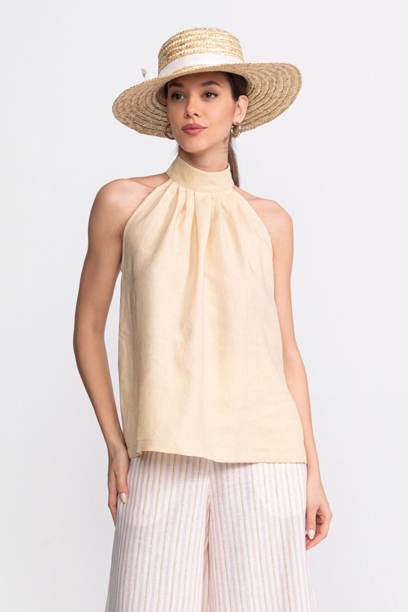Image of De IONESCU dames vegan Halter Top Tismana Ecru
