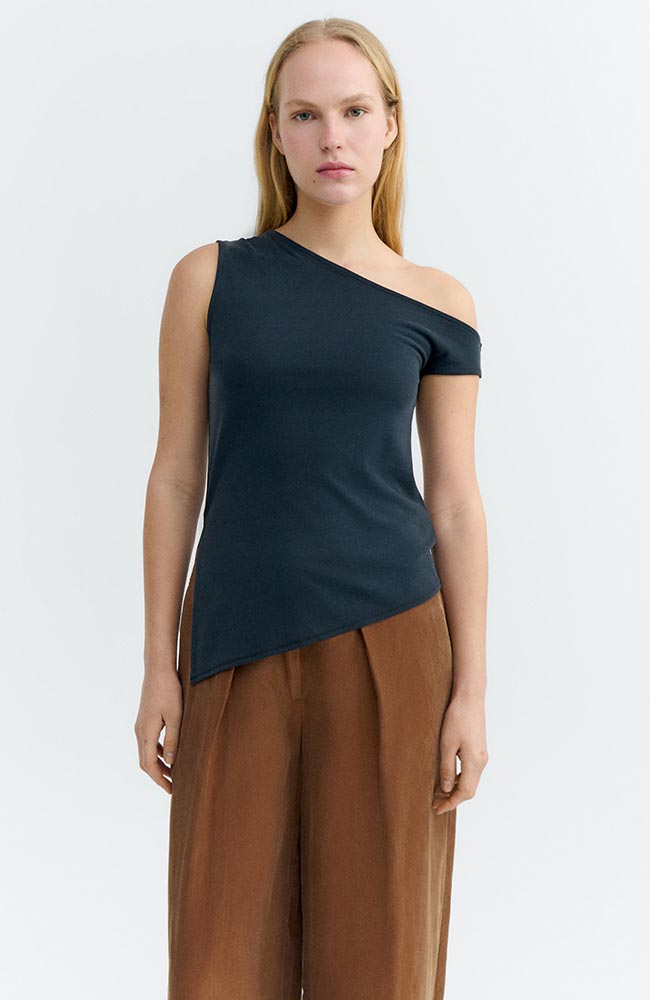 Thinking mu Damen vegan Top Zohar Schwarz