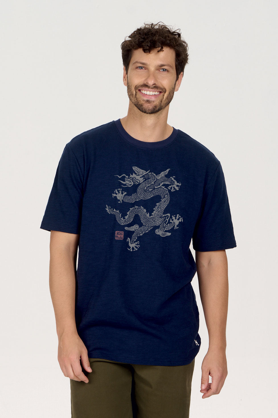 KOMODO Herren vegan T-Shirt Dragon 25 Navy