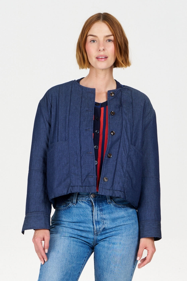 Image of KOMODO dames vegan Jas Lottie Midwash Blauw