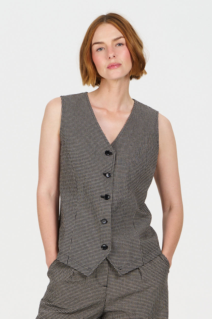 KOMODO Damen vegan Weste Tessa Check