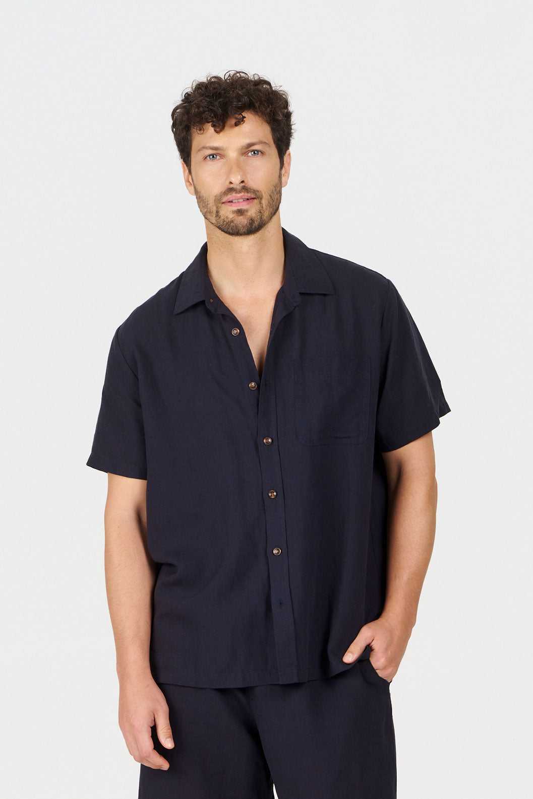 KOMODO Herren vegan Hemd Loyle Navy