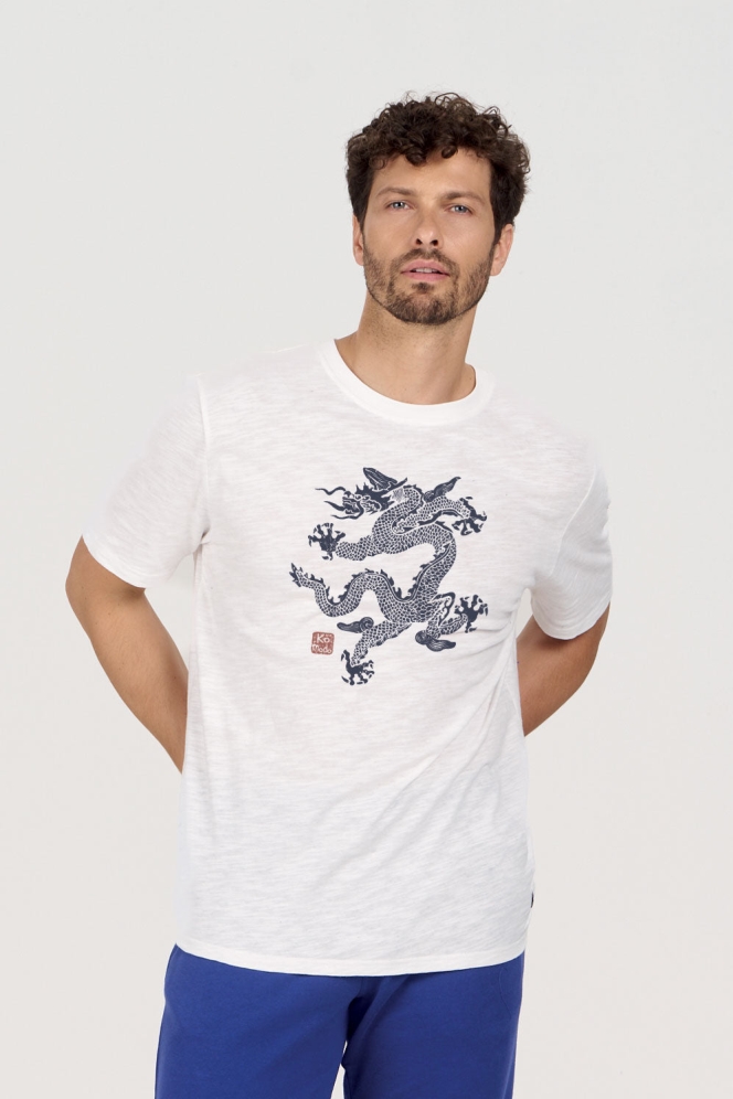 KOMODO Herren vegan T-Shirt Dragon 25 Wei&Atilde;Ÿ