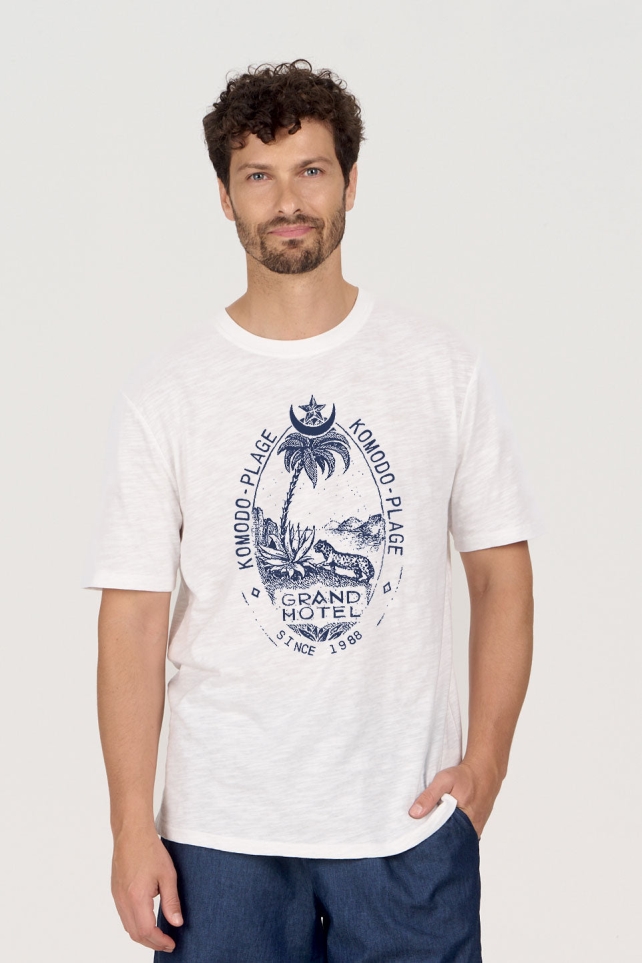 KOMODO Herren vegan T-Shirt Grand Hotel Wei&Atilde;Ÿ