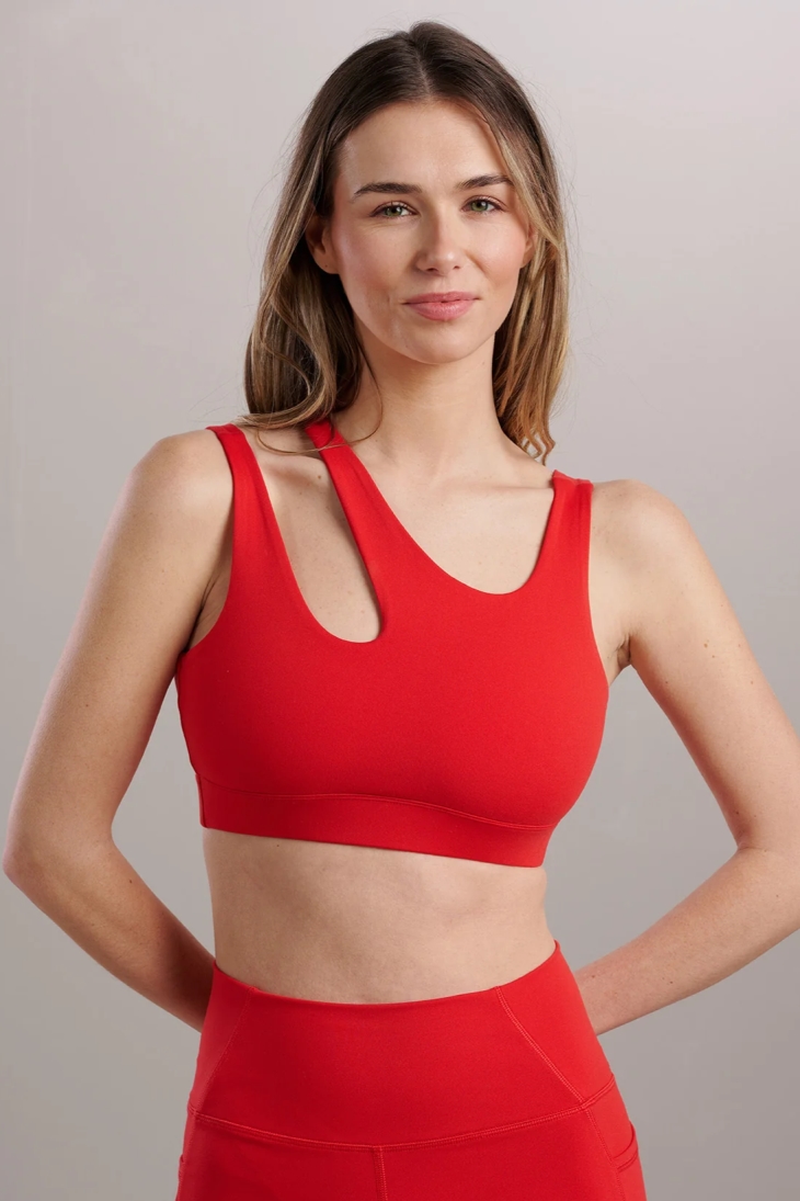 SEAAV Damen vegan Bh Ausschnitt Rot