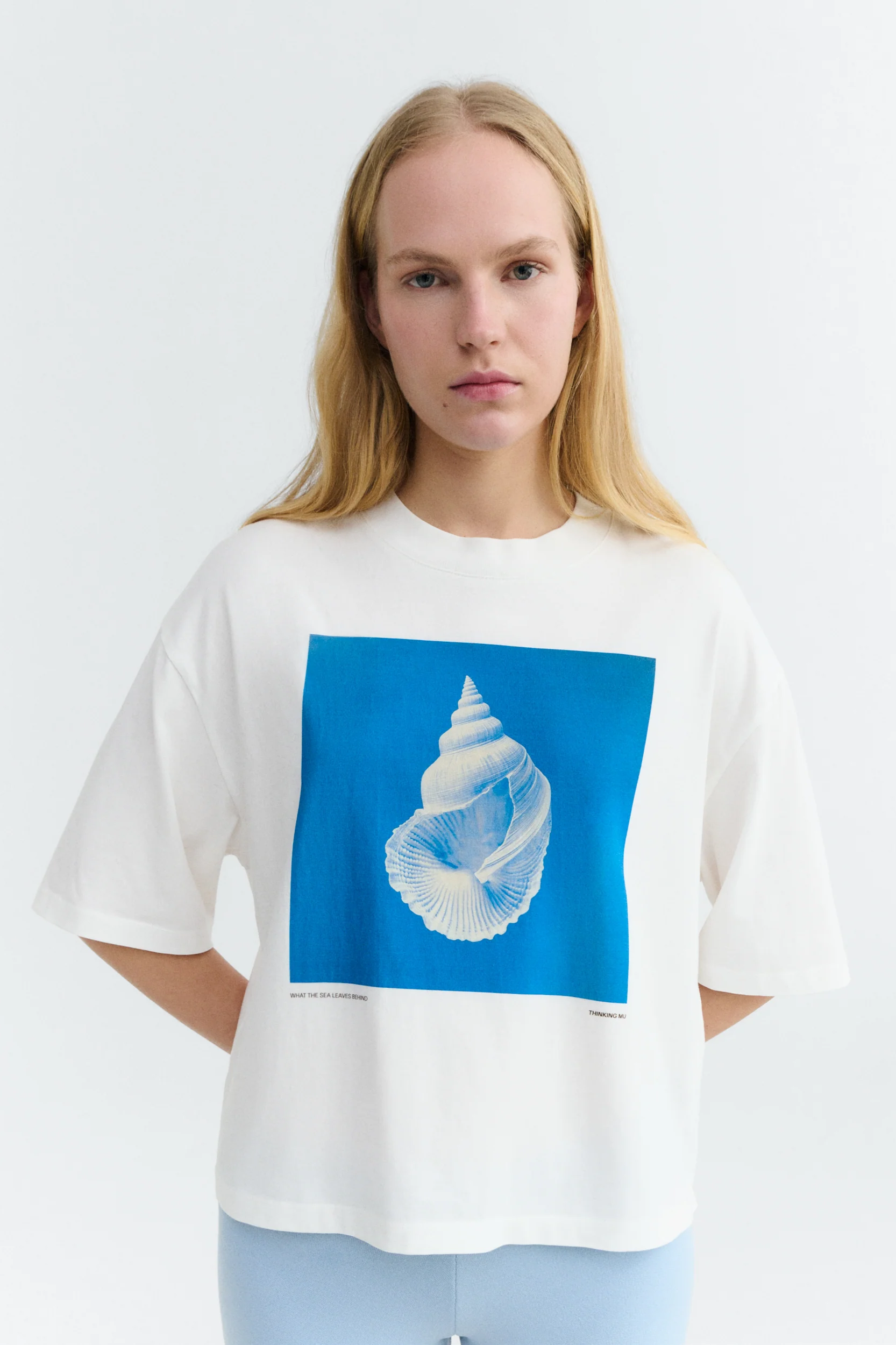 Thinking mu Damen vegan T-Shirt Oversize Sea Treasure Lena Wei&Atilde;Ÿ
