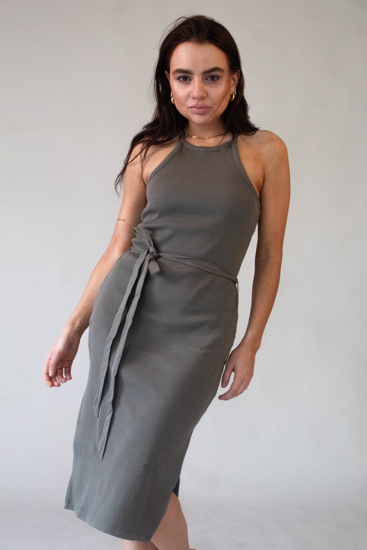 Marenika Damen vegan Kleid Bella Olive