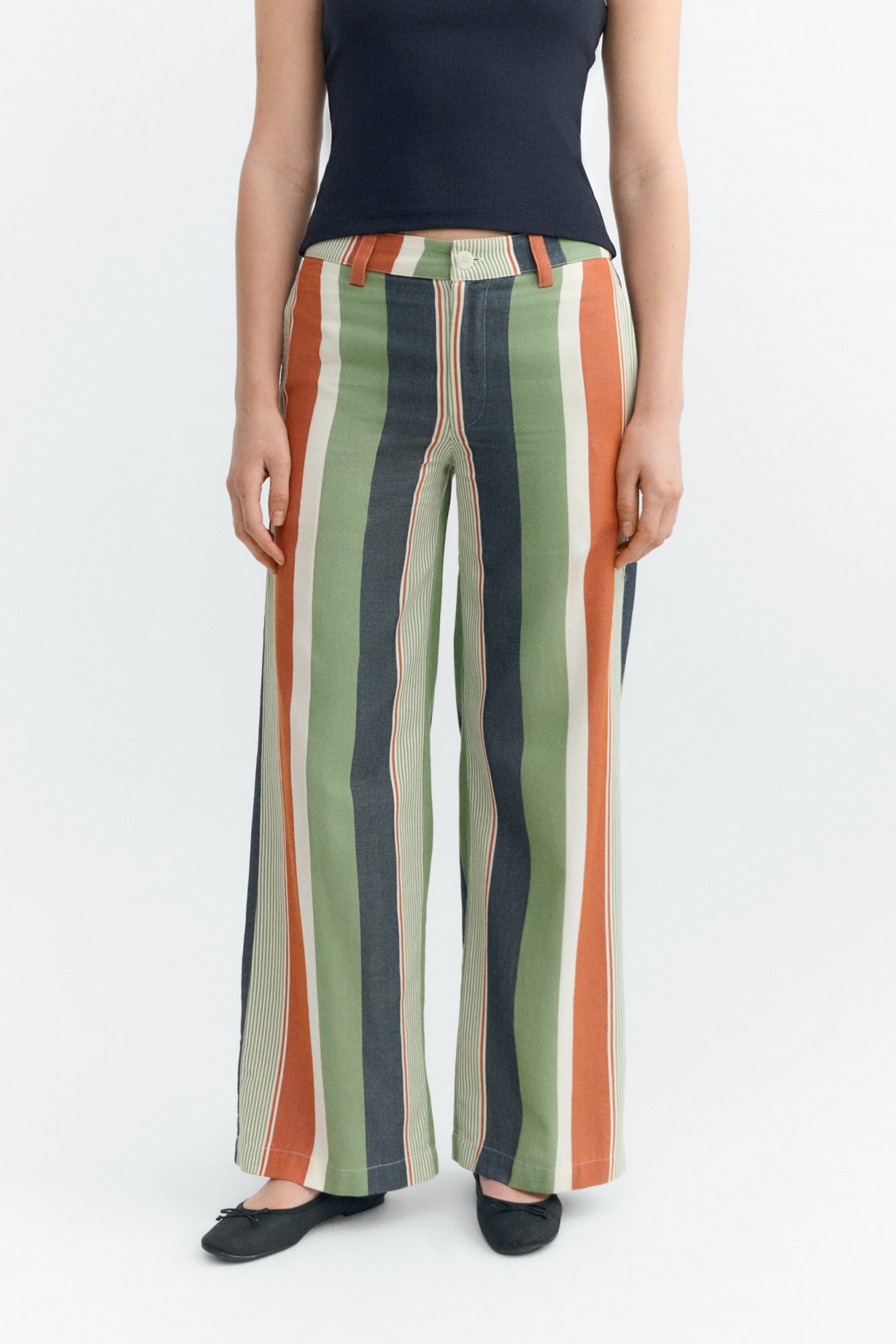 Thinking mu Damen vegan Hose Serena Gestreift Multicolor