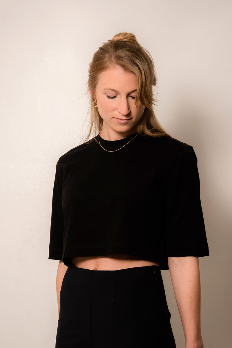 Marenika Damen vegan Crop Top Elisa Schwarz